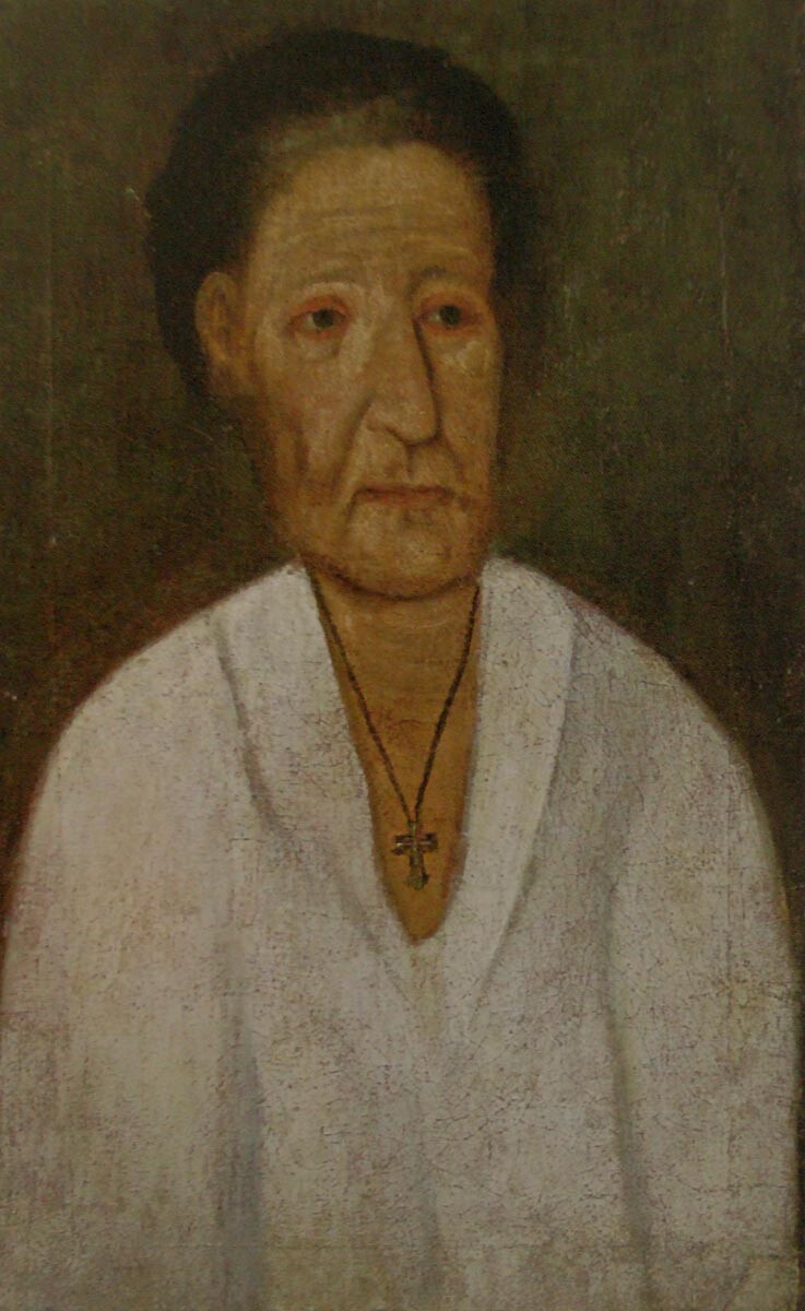 Неизвестный художник конец ХVIII — начало XIX века. Портрет юродивой Ксении Петровой (или «Портрет Ксении Петербургской»). Эрмитаж, Санкт-Петербург.