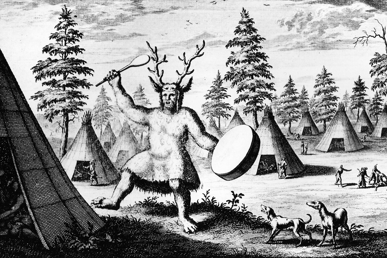 "Šaman ili đavolji vrač", gravura nizozemskog istraživača Nicolaasa Witsena, kraj 17. stoljeća