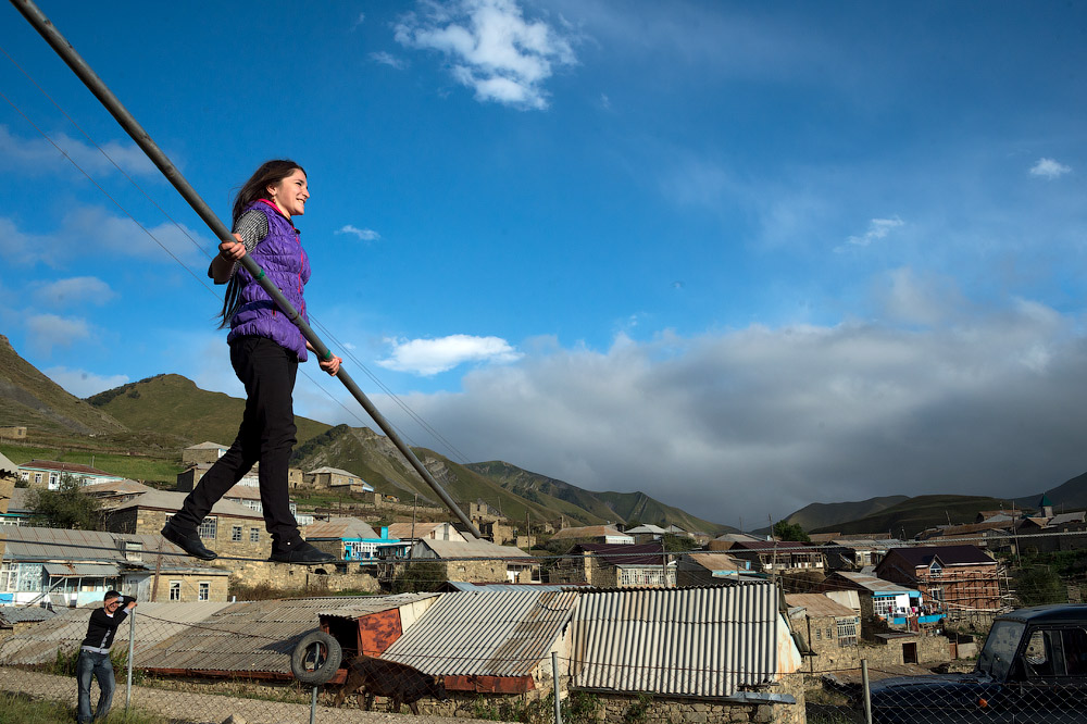 Dagestani tightrope walkers are renowed the world over; they participate in various shows, circuses, and all kinds of demonstrations. It is said that tightrope walking was first practised as an art back in Soviet times, springing up in several Dagestani auls all at once.