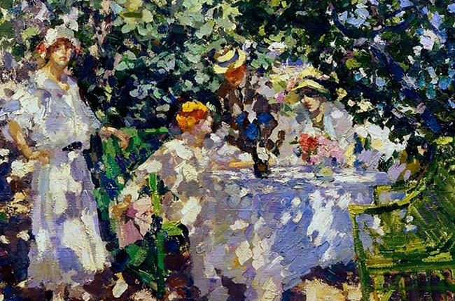 First traits of Russian impressionism: Vivid colors of Konstantin