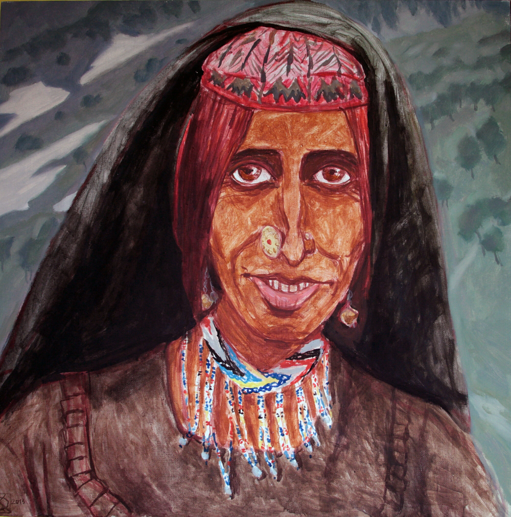 Woman from nomadic tribe in Kashmir mountains, 2013