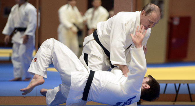 Karate president-style. Source: RIA Novosti