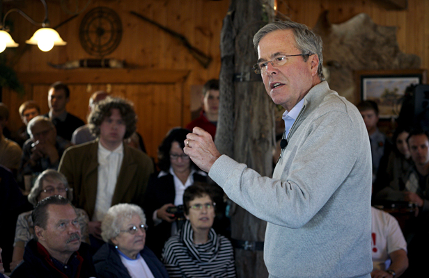 U.S. Republican presidential candidate Jeb Bush speaks at a campaign event at the Greasewood Flats Ranch in Carroll, Iowa January 29, 2016. Foto: Reuters