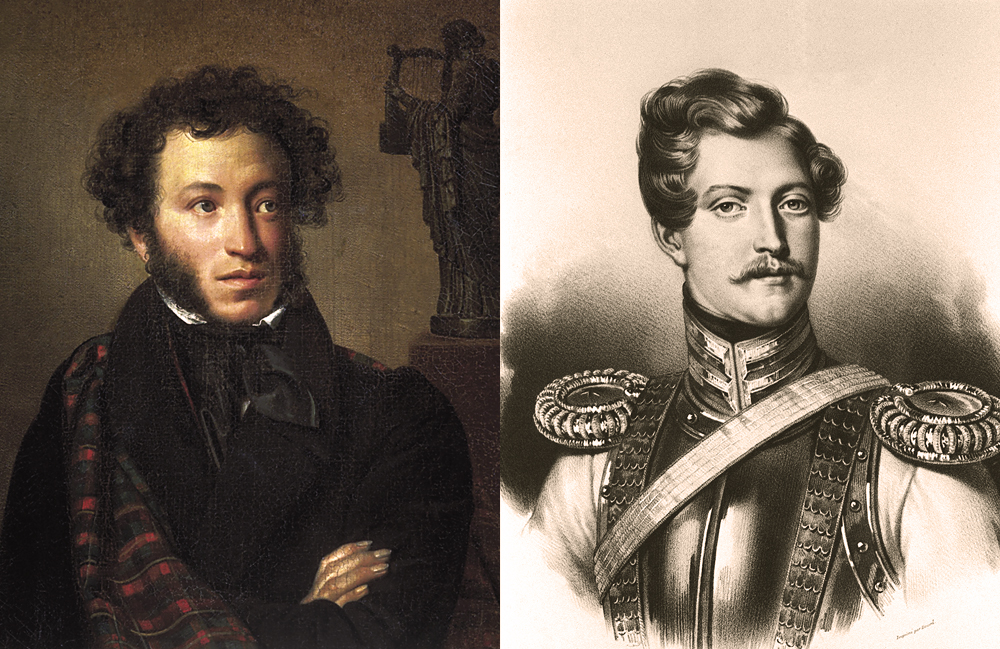 L-R: Portrait of Pushkin by Orest Kiprensky; Source: Opens sources, RIA Novosti