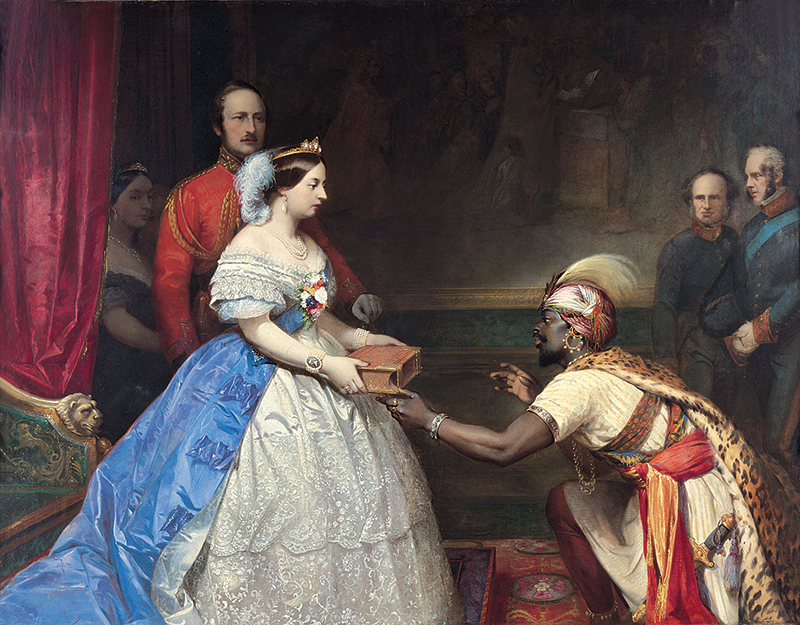 &#39The Secret of England&#39s Greatness&#39 (Queen Victoria presenting a Bible in the Audience Chamber at Windsor) by Thomas Jones Barker (c. 1863)