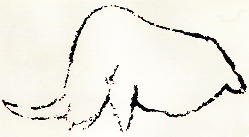 Paleolithic art from Rouffignac Cave, France, judged on the basis of the single horn to depict Elasmotherium by Schaurte in 1964 and again independently by N. Spassov in 2001. If true, the judgement would extend the range to Western Europe. Fonte: Wikipedia.org