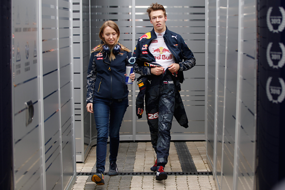 Daniil Kvyat walks in the pit during the first free practice at the 'Sochi Autodrom' Formula One circuit , in Sochi, April 29, 2016. / Source: AP