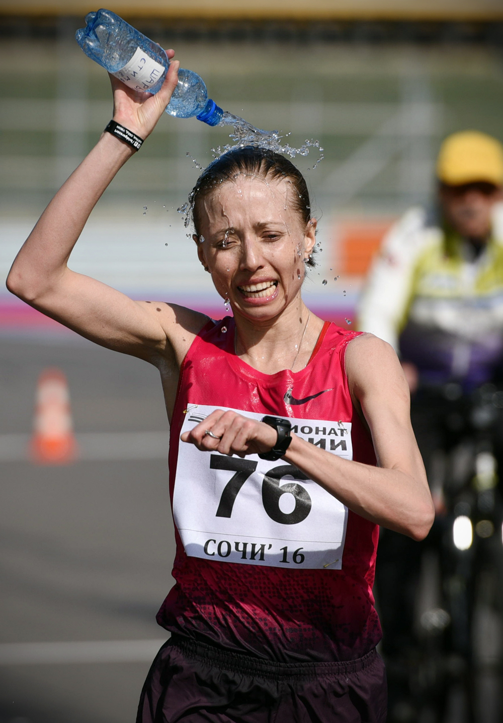 Olga Kaniskina during a Russian racewalking championship at a Formula One track at the Sochi Olympic park in a first run following her disqualification for the violation of antidoping regulations. Source: RIA Novosti