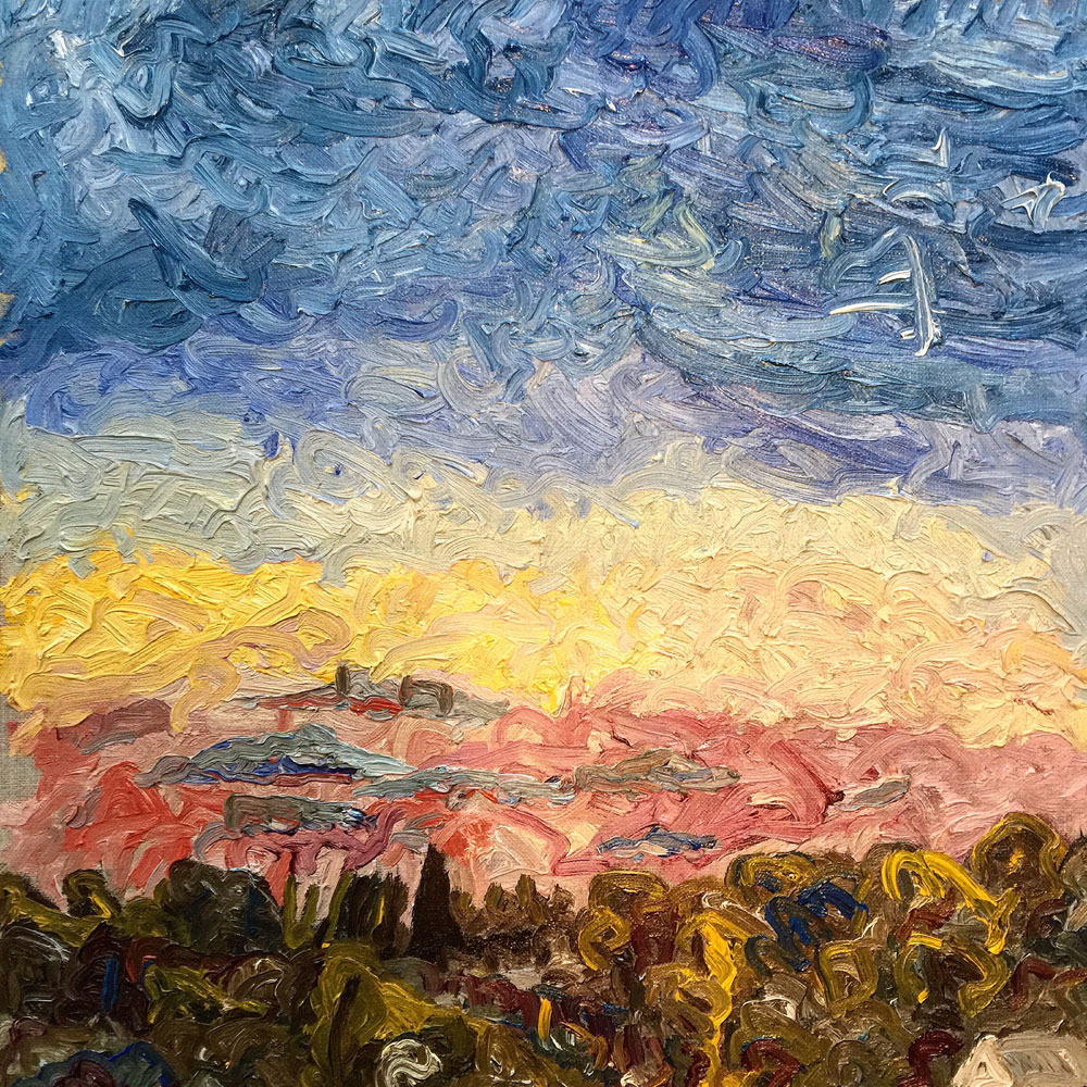 Rostislav Rominov u2013 Calm Sunset in Winter of a view from Hastings Studio (2015)