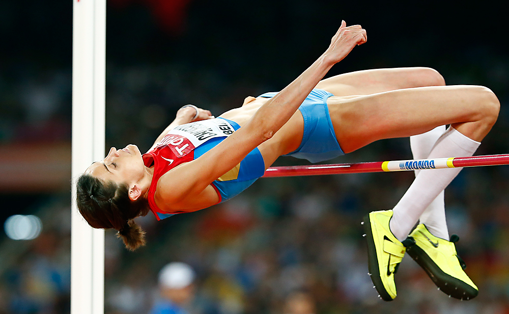 Russia's Maria Kuchina competes during the women's High Jump final of the Beijing 2015 IAAF World Championships at the National Stadium, also known as Bird's Nest, in Beijing, China, 29 August 2015. Foto: EPA