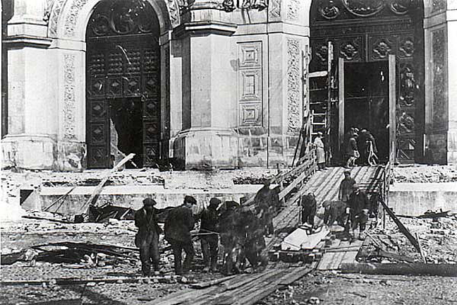 The Cathedral of Christ the Saviour after the demolition