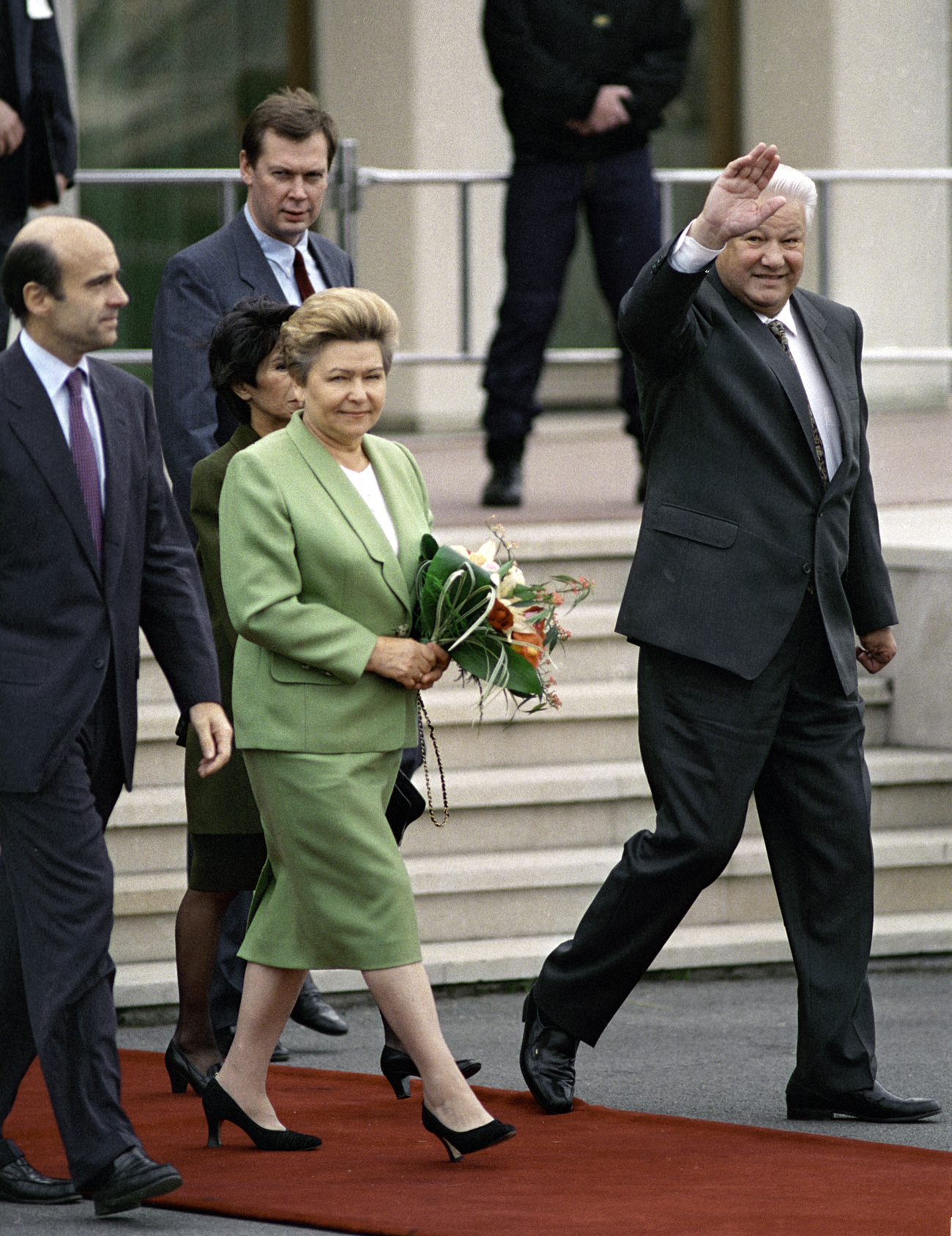 15. Oktober 1995: der russische Präsident Boris Jelzin mit  seiner Frau Naina während des Staatsbesuches in Frankreich. Vladimir Rodionov / RIA Novosti