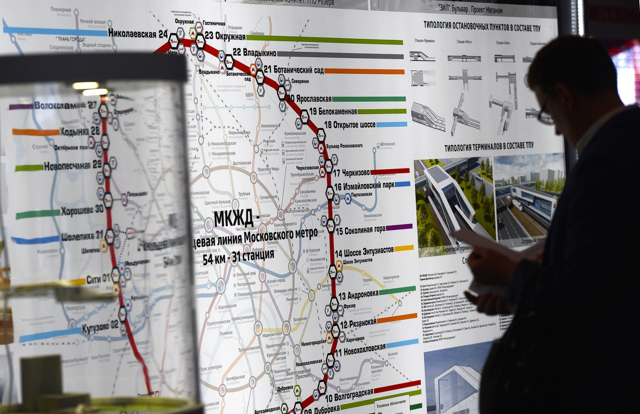 So sieht der Plan der Moskauer Ringbahn aus. Foto: Evgeny Biyatov / RIA Novosti