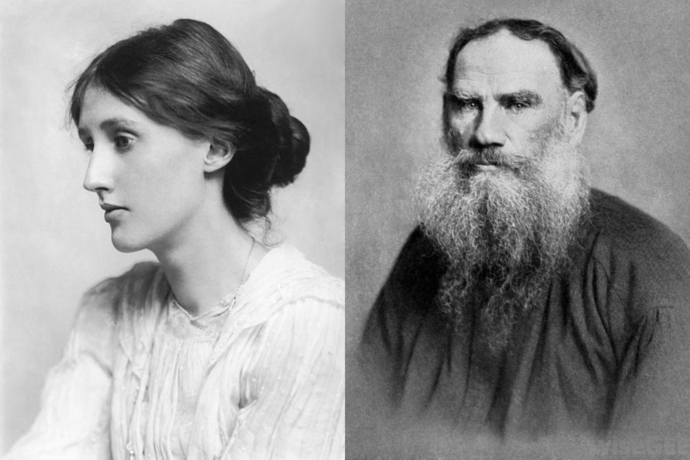 Virginia Woolf and Leo Tolstoy. Source: George Charles Beresford / wikipedia.org; open sources