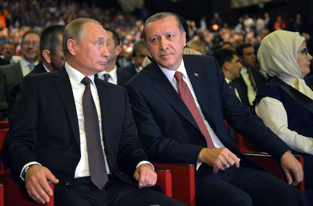 Il Presidente russo Vladimir Putin e il Presidente turco Recep Tayyip Erdogan. Fonte: Reuters