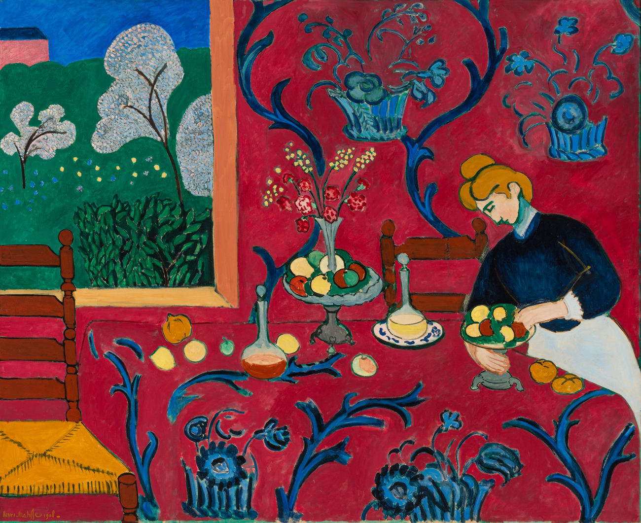 Henri Matisse, The Dessert: Harmony in Red (The Red Room), 1908.\n