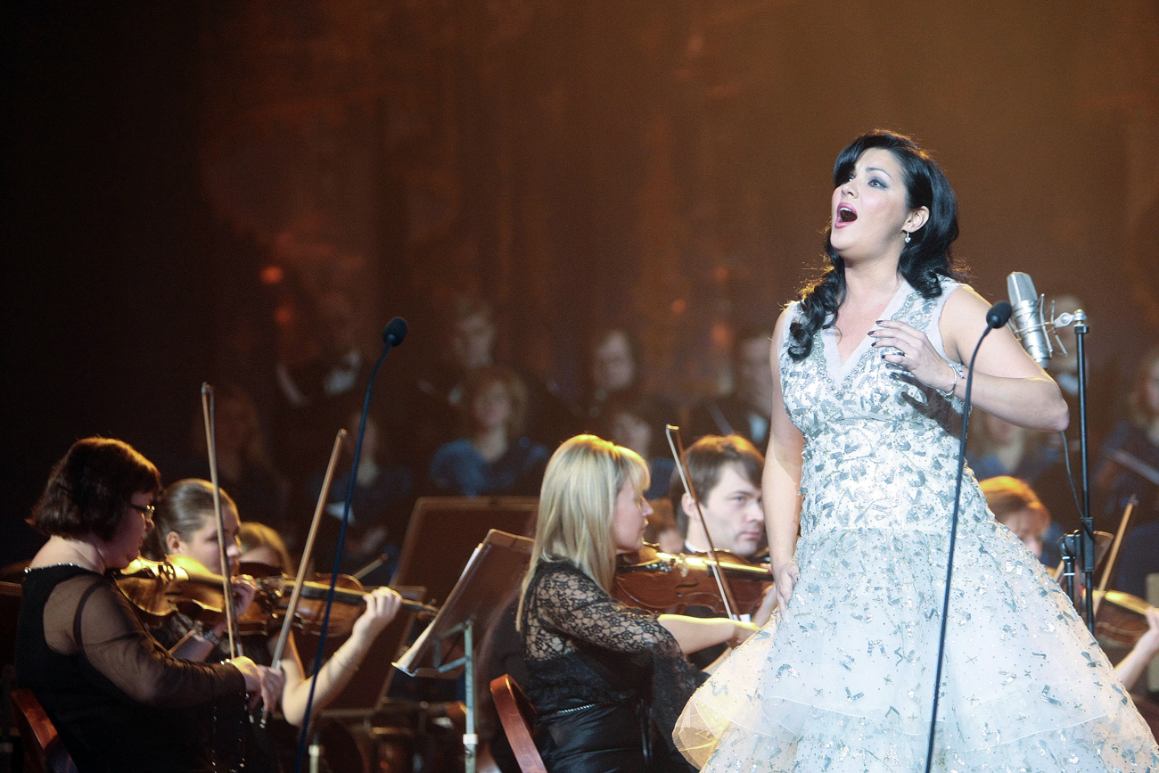 Soprano Anna Netrebko perfoming at the Opera Gala in St Petersburg Conservatory's Opera House. Source: Vadim Zhernov / RIA Novosti