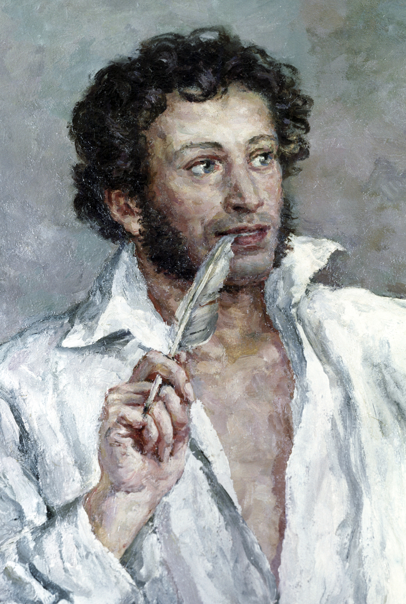 Pyotr Konchalovsky. Portrait of Alexander Pushkin, detail. Source: RIA Novosti