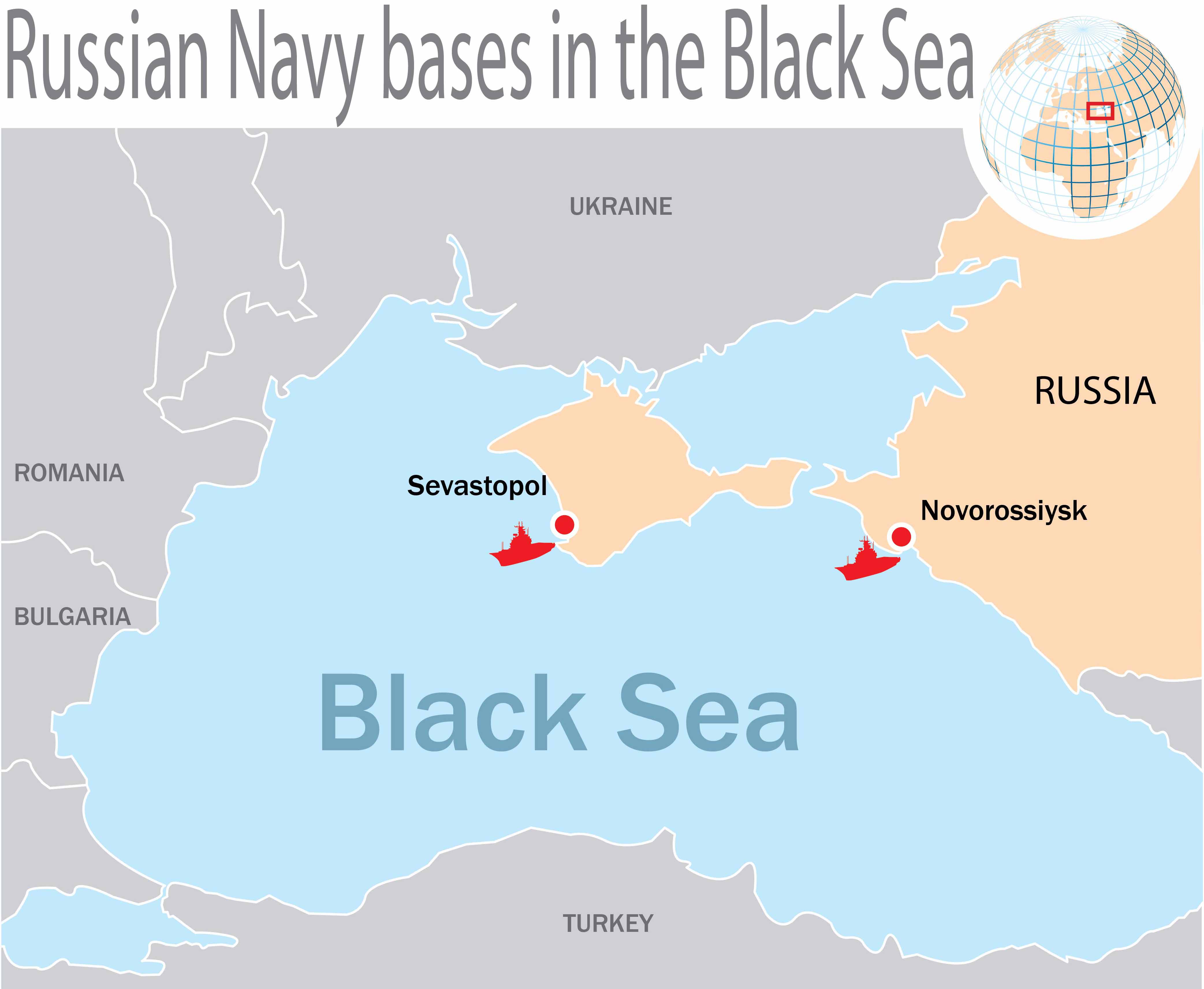 Russian naval bases on the Black Sea coast / Map by Nikolai Korolev