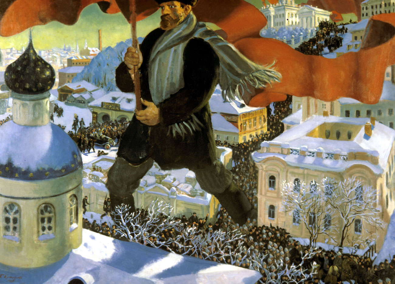 Boris Kustodiev’s painting 'Bolshevik' (1920)  depicts how the  Revolution was  made by the nation / RIA Novosti