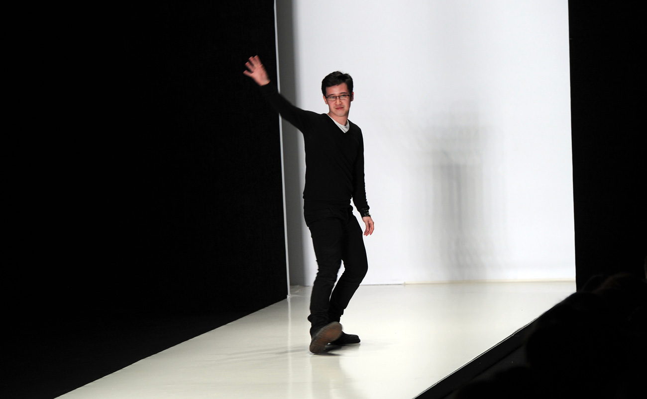 Fashion designer Timur Kim after the show of his collection during the Mercedes-Benz Fashion Week Russia at the Manezh Central Exhibition Hall. Source: Vladimir Vyatkin/RIA Novosti