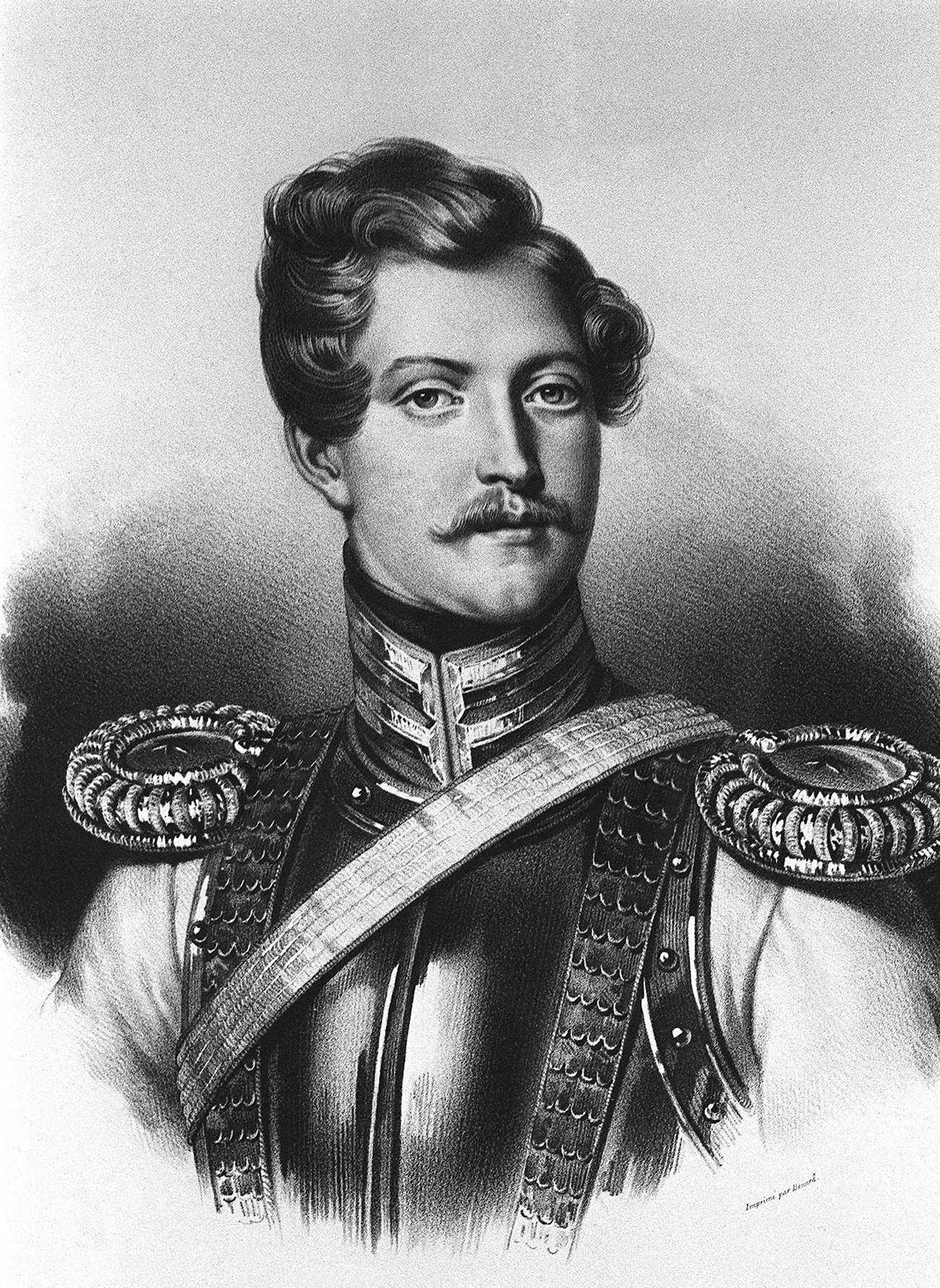 Georges Charles d'Anthès, barone di Heeckeren. Litografia esposta al Museo Pushkin di San Pietroburgo. Fonte: Ria Novosti