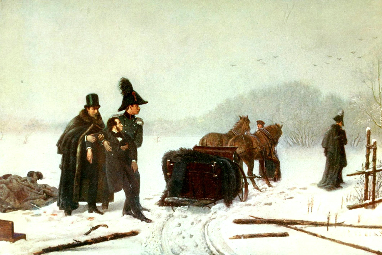 "Alexander Puschkin's Duell mit Georges d'Anthes" von Alexej Naumow, 1884. / Freie Quellen 