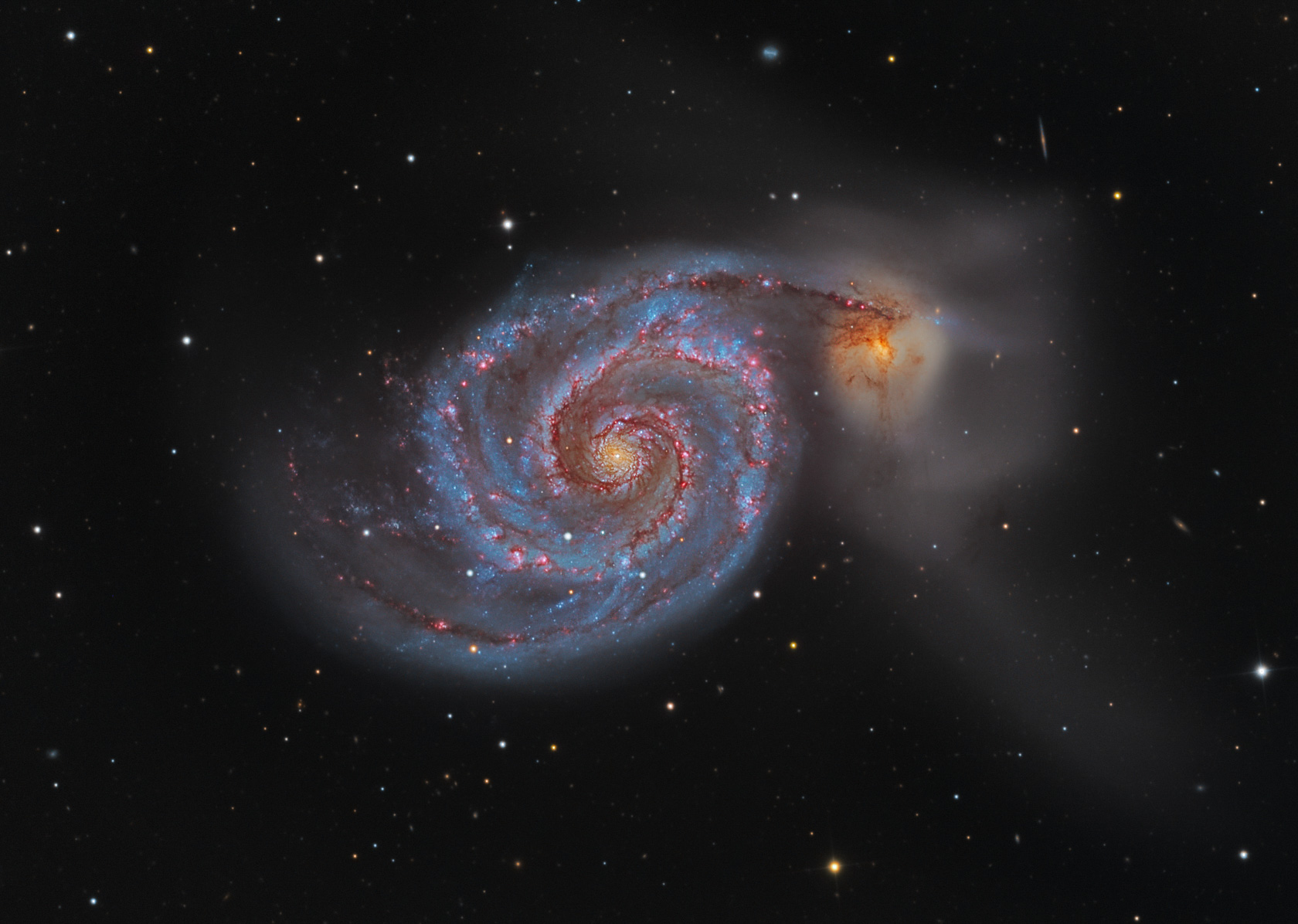 子持ち銀河、M51＝マルティン・プーフ/NASA