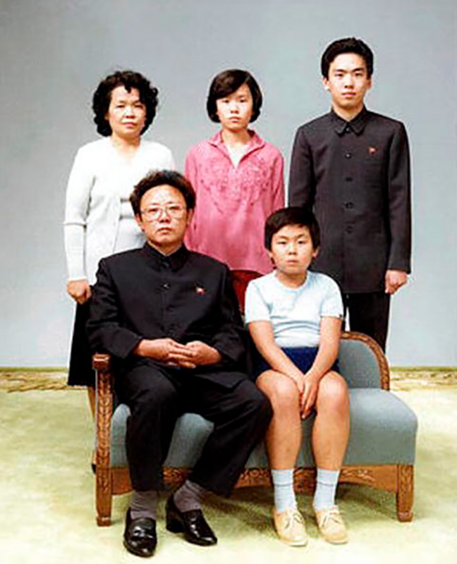 Kim Jong-Il, bottom left, poses with eldest Kim Jong-nam, bottom right, in this 1981 family photo In Pyongyang, North Korea. / Getty images