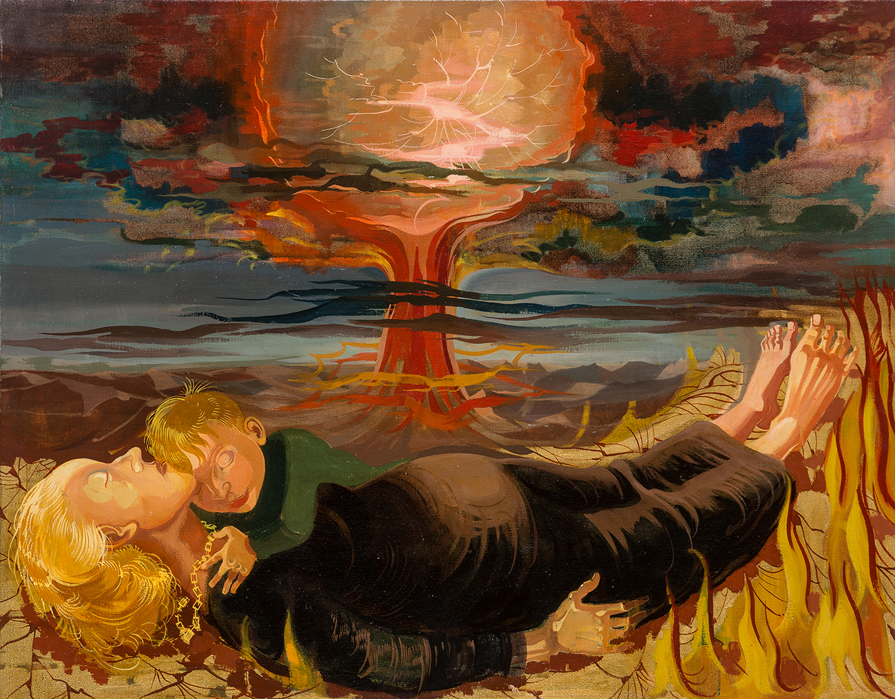 „Gegen Atomtod“ (1958) des ostdeutschen Malers Hans Grundig. / Eremitage Sankt Petersburg