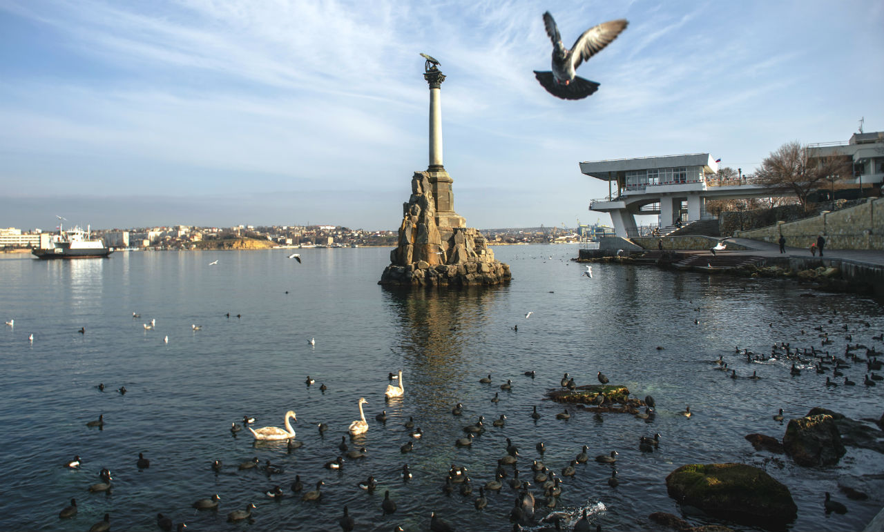 Spomenik Potopljenim ladjam v Sevastopolu. Foto: Vladimir Astapkovič/RIA Novosti