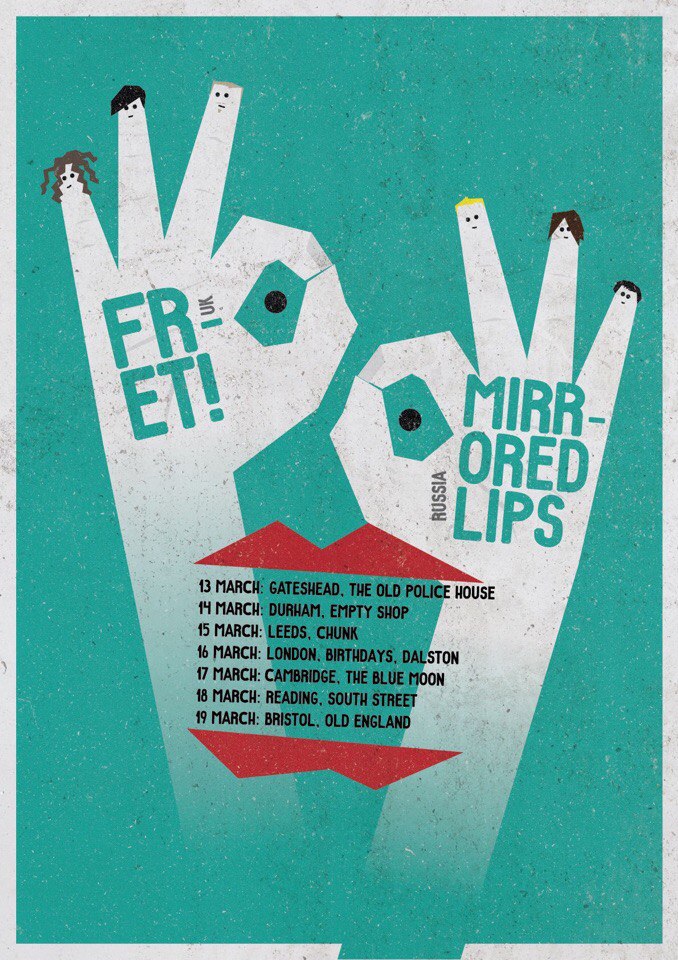 Mirrored Lips UK tour poster. / Press photo