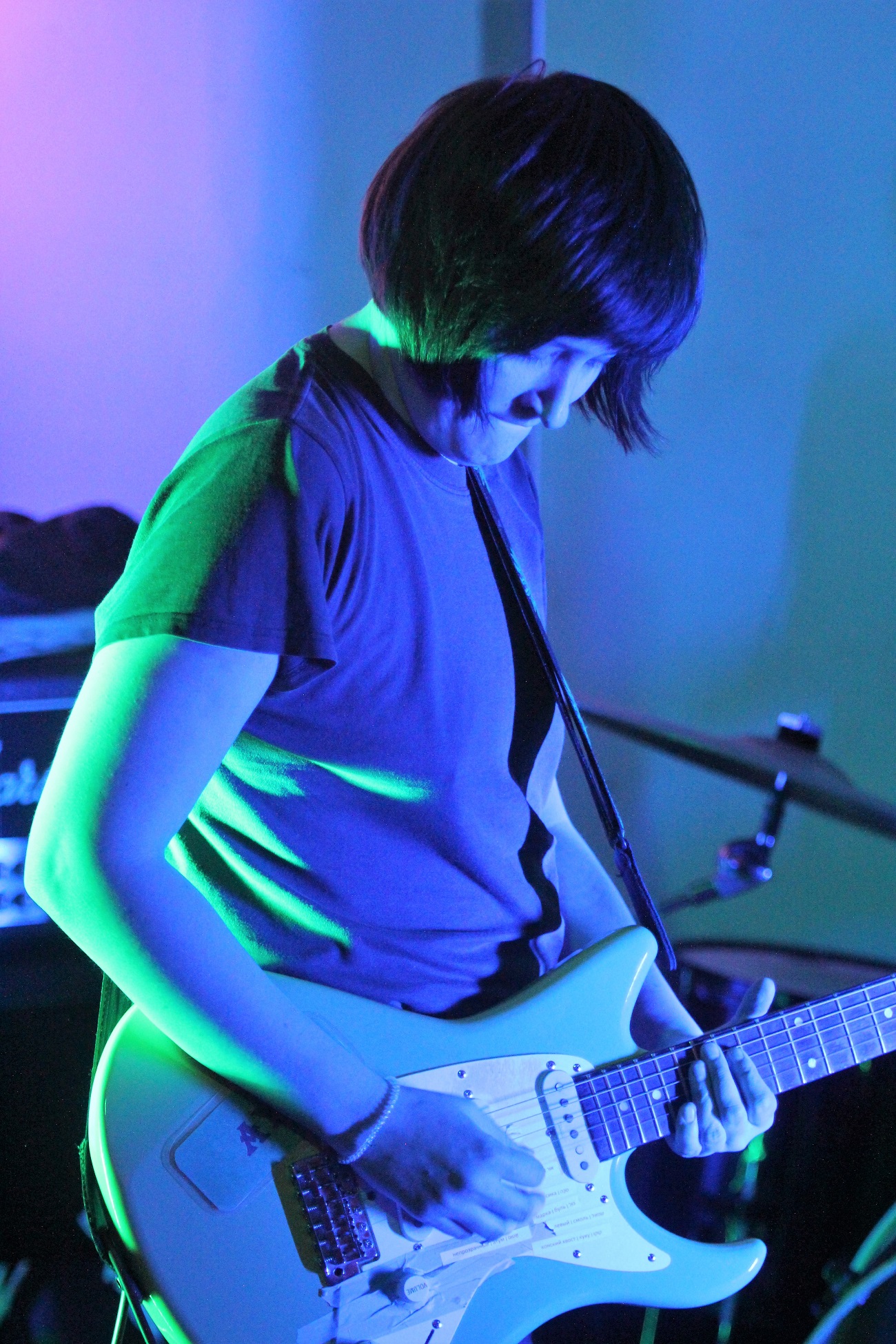 Mirrored Lips' guitarist Sasha Philippova playing at Empty Shop. Source: Andy Potts