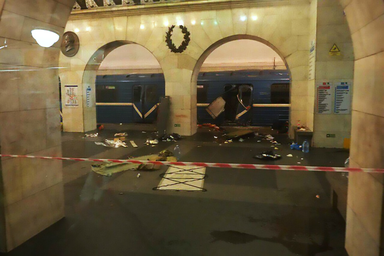 Una delle stazioni della metro di San Pietroburgo dove si &egrave; verificata l&#39;esplosione\n