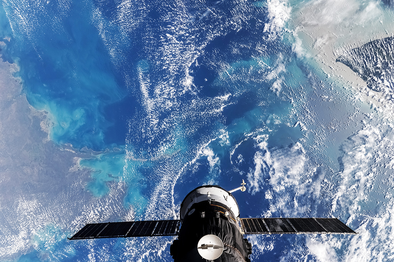 Fotografia da costa australiana feita pelo cosmonauta Oleg Artêmiev Foto: Oleg Artêmiev/Roscosmos