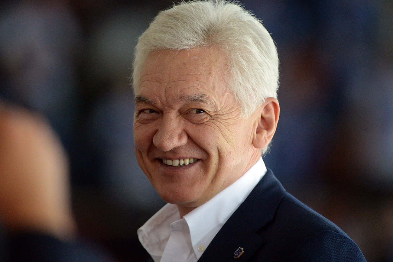 Gennady Timchenko attends the hockey match. / Photo: Vladimir Fedorenko/RIA Novosti