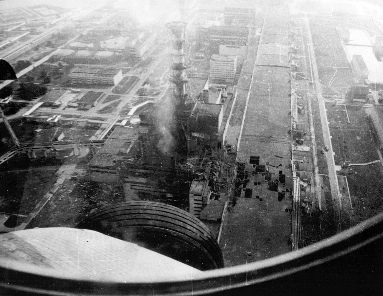Erste Aufnahme nach der Katastrophe. Bild: <a  data-cke-saved-href="http://pripyat-city.ru/" href="http://pripyat-city.ru/" target="_blank">pripyat-city.ru</a>