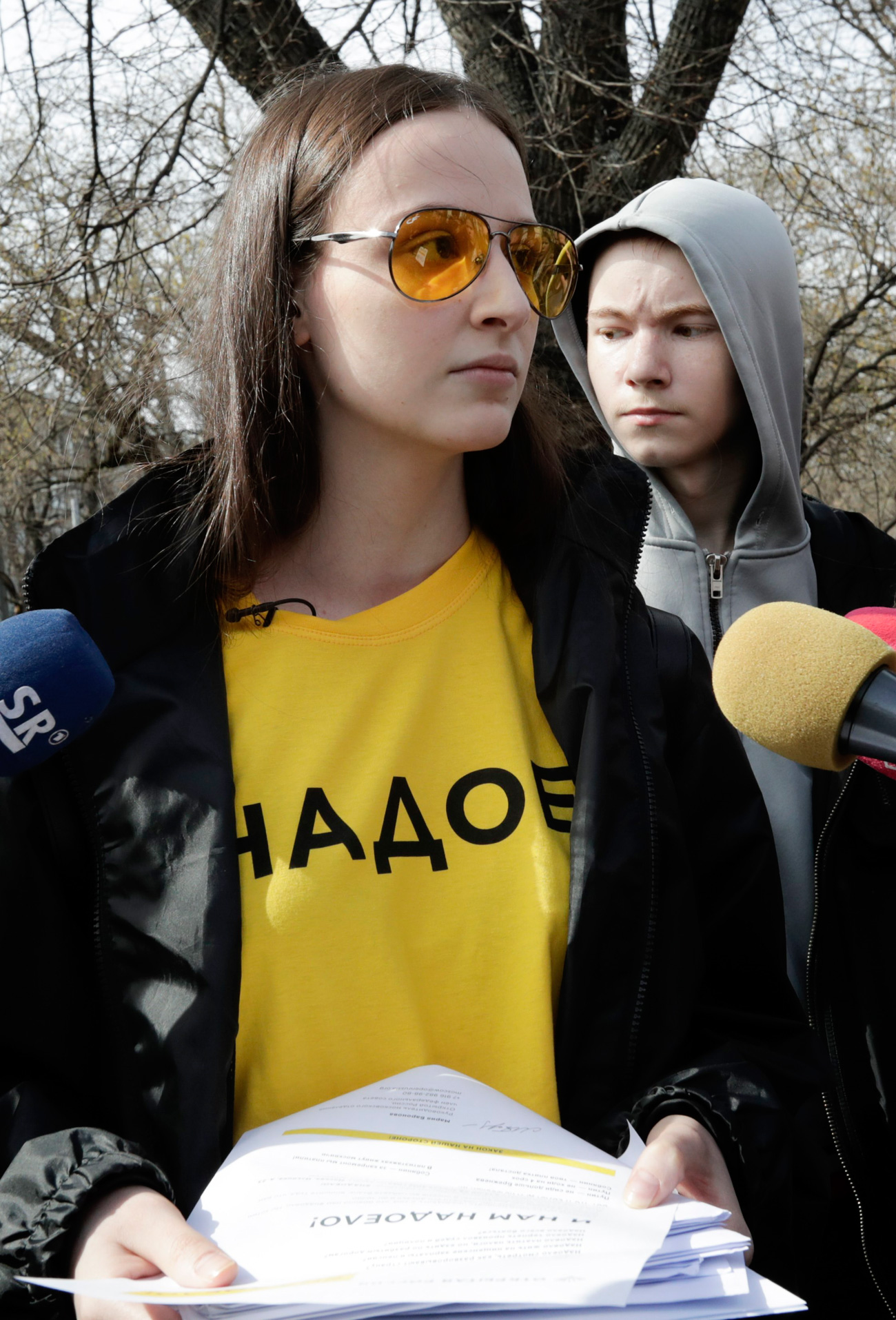 Une militante à Moscou. Crédit : Reuters