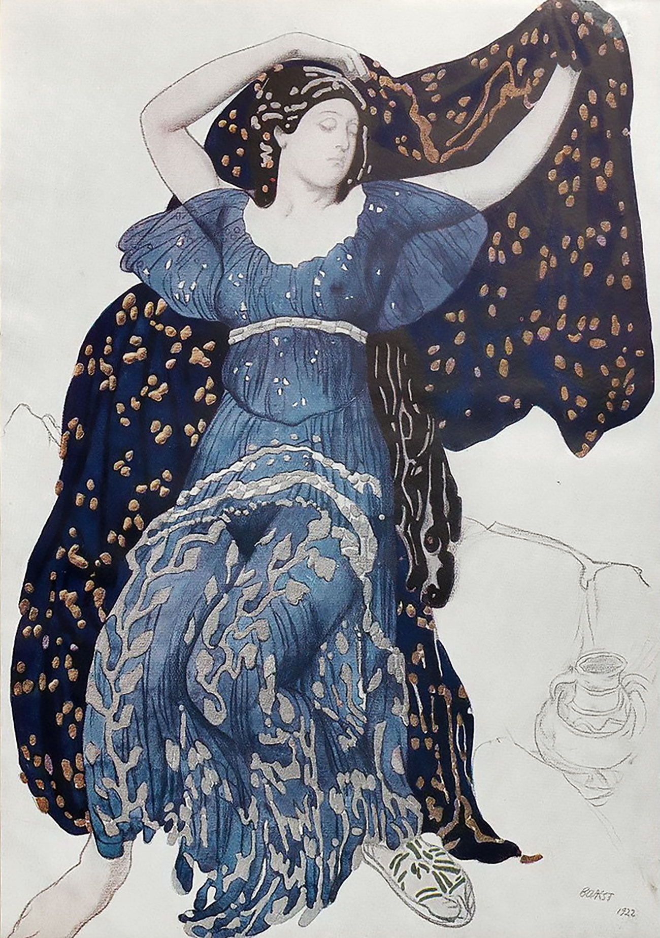 In the years before World War I garments began to look more exotic: Russia turned into the European style setter. Photo: Narcisse ballet, The Nymph Echo by Bakst. Source: Archive Photo