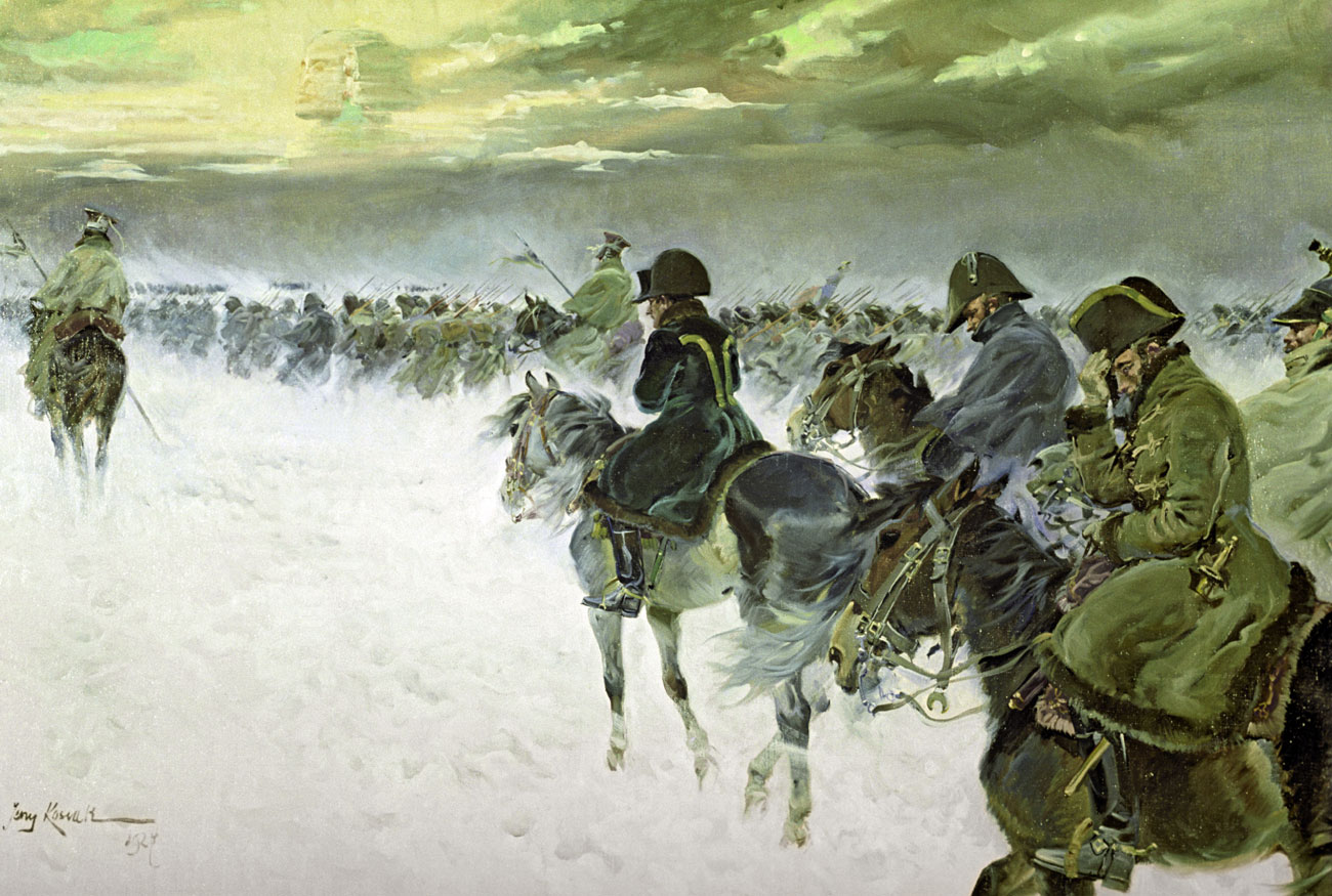 „Наполеон се повлачи из Москве“ (1927.), Јиржи Козак , Музеј Бородинске битке у Москви / РИА Новости