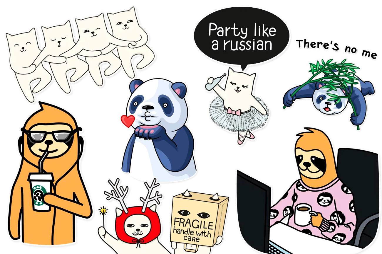 Sticker di Telegram. Fonte: Konstantin Brilevsky; Katya Zubkova
