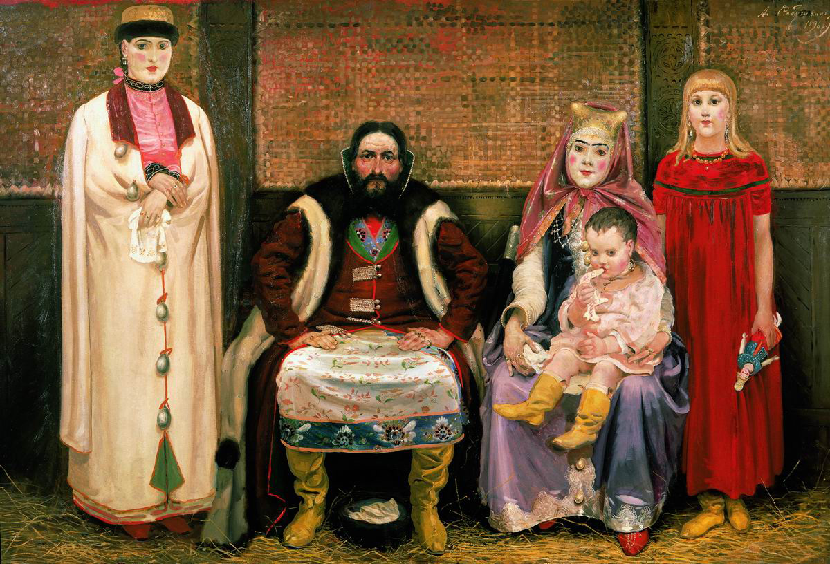 Andrei Ryabushkin «The family of a merchant of 18th century», 1896. / Andrei Ryabushkin