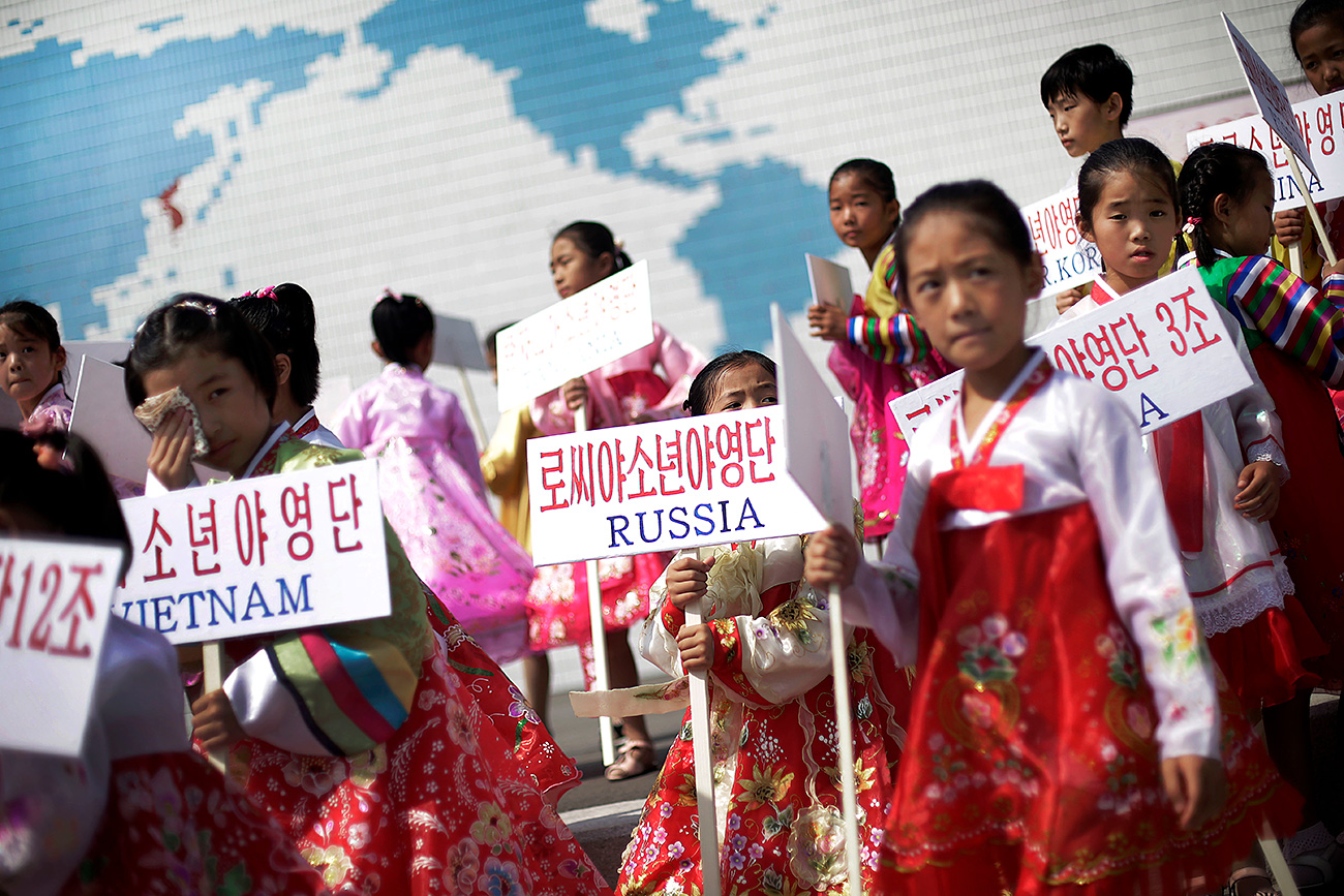 Eröffnungszeremonie im Internationalen Kindercamp Songdowon / AP