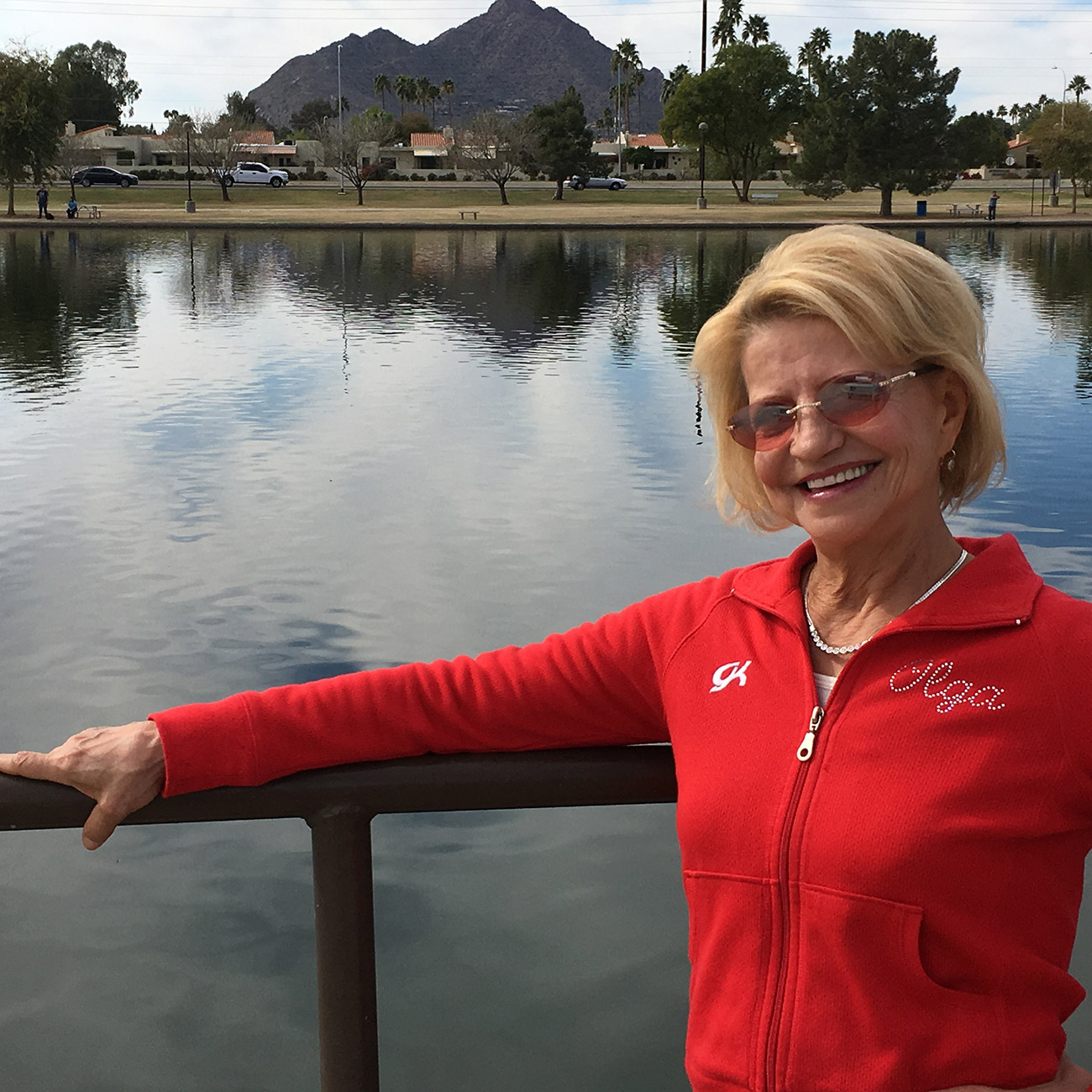 Olympic gold medal gymnast Olga Korbut, of Russia, poses in in Scottsdale, Ariz. At at 61, Korbut is at ease with her place in history as she enjoys the quiet life in Arizona, 2017.  / AP
