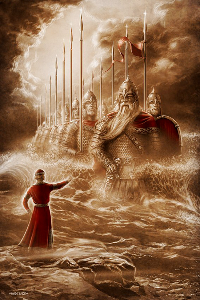 Os 33 bogatyrs do mar e o poderoso príncipe Guidon, personagens de “O Conto Maravilhoso do Tsar Saltan”, do poeta Aleksander Púchkin (Foto: Ígor Ojiganov)