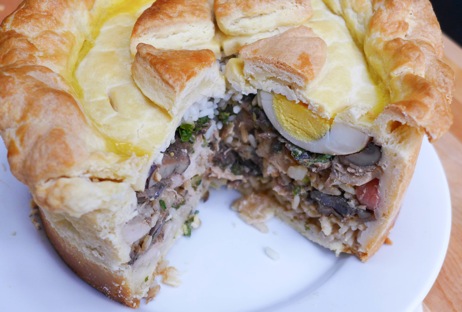 Kurnik – Chicken Pie with Mushrooms, Kasha, Eggs & Homemade