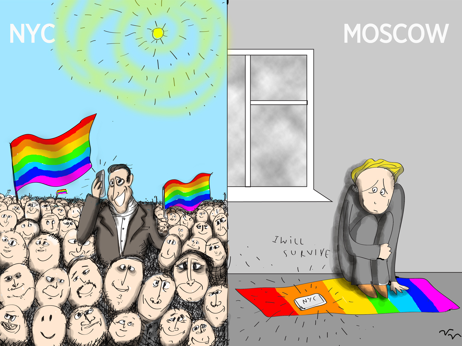 Cartoon gay in Moscow