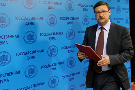 Konstantin Kosachev: "Russia is relatively on a par with its major geopolitical rivals, as far as "hard power" is concerned. As for "soft power" I believe this parity has been significantly impaired." Source: RIA Novosti / Vladimir Fedorenko