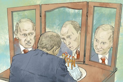  Putin's anniversary. Drawing by Nstalya Mikhaylenko