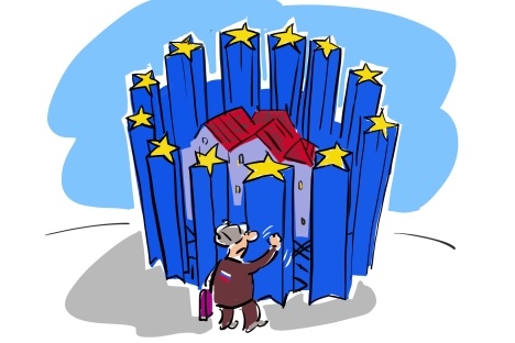 Russia-EU summit. Drawing by Alexey Yorsh